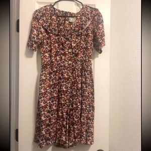 90s flowy floral dress